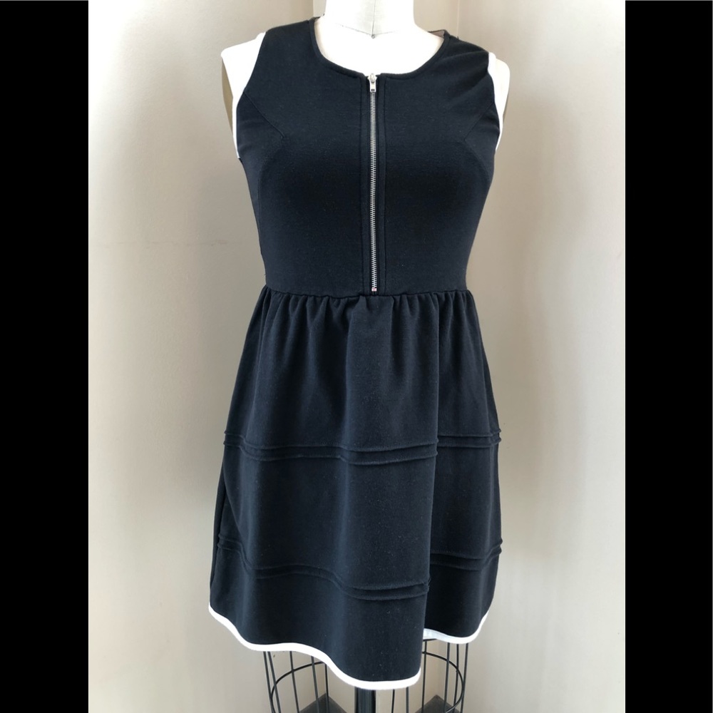 Black with white trim dress